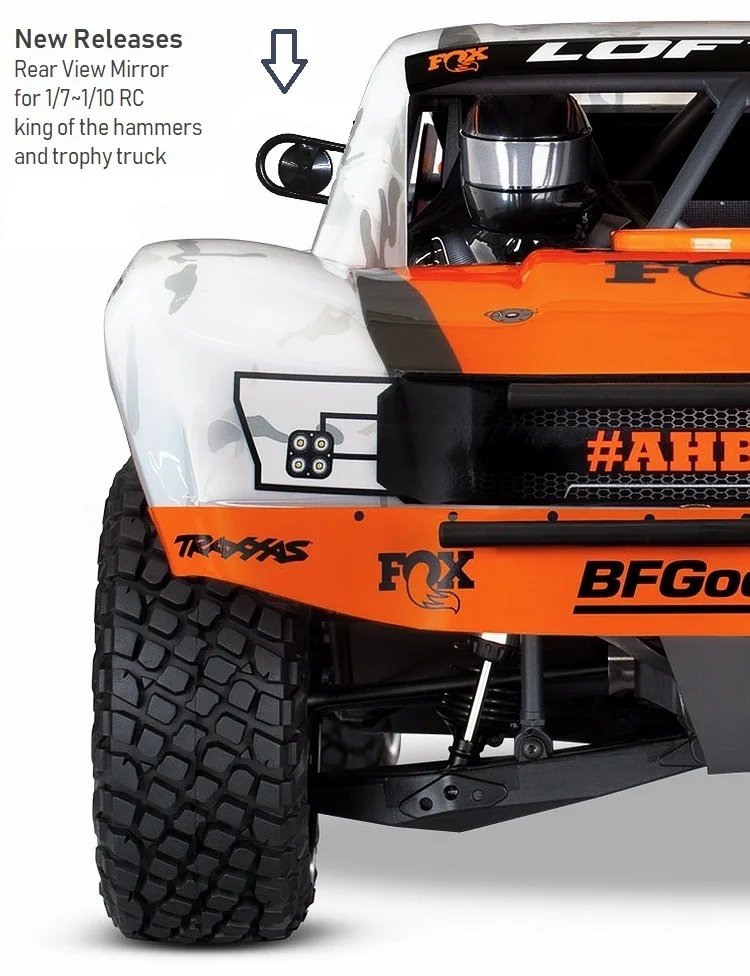 Фото Зеркало заднего вида для радиоуправляемого грузовика 1/7 Traxxas Udr 1/10 Rc Crawler Car Axial Scx10 Зеркало заднего вида для радиоуправляемого грузовика 1/7 Traxxas Udr 1/10 Rc Crawler Car Axial Scx10