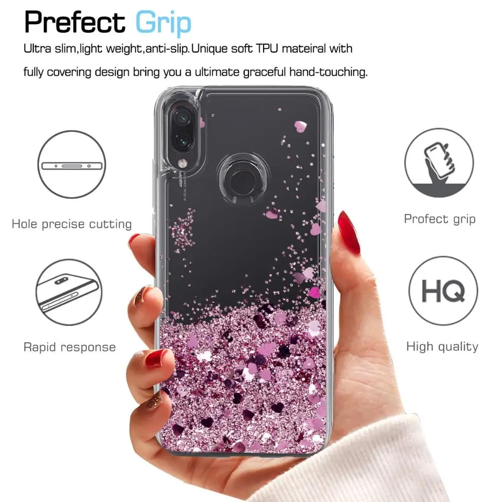 New Bling Glitter Liquid Case For Redmi Note 6 Silicone Coque Xiaomi Pro Dynamic Qicksand Star Love Back Cover |