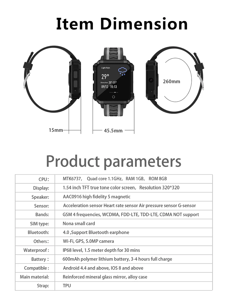 4G сетевой вызов Смарт часы H7 gps навигация Wi-Fi с детектором сердечного ритма мониторинг сна поддержка Nano SIM карта вызова