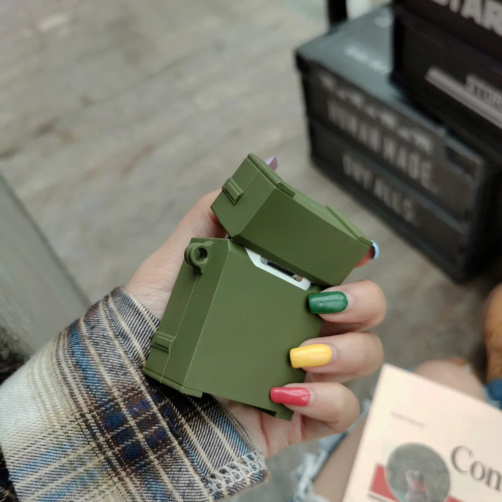 Мягкий силиконовый чехол в военном стиле для Airpods камуфляжное изображение идеальный дизайн Apple Airpods2 bluetooth чехол для наушников