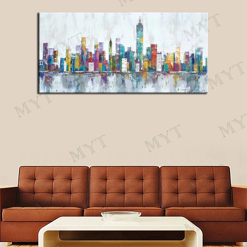 MYT архитектурный пейзаж Нью-Йорка картина маслом на холсте Горячие настенные