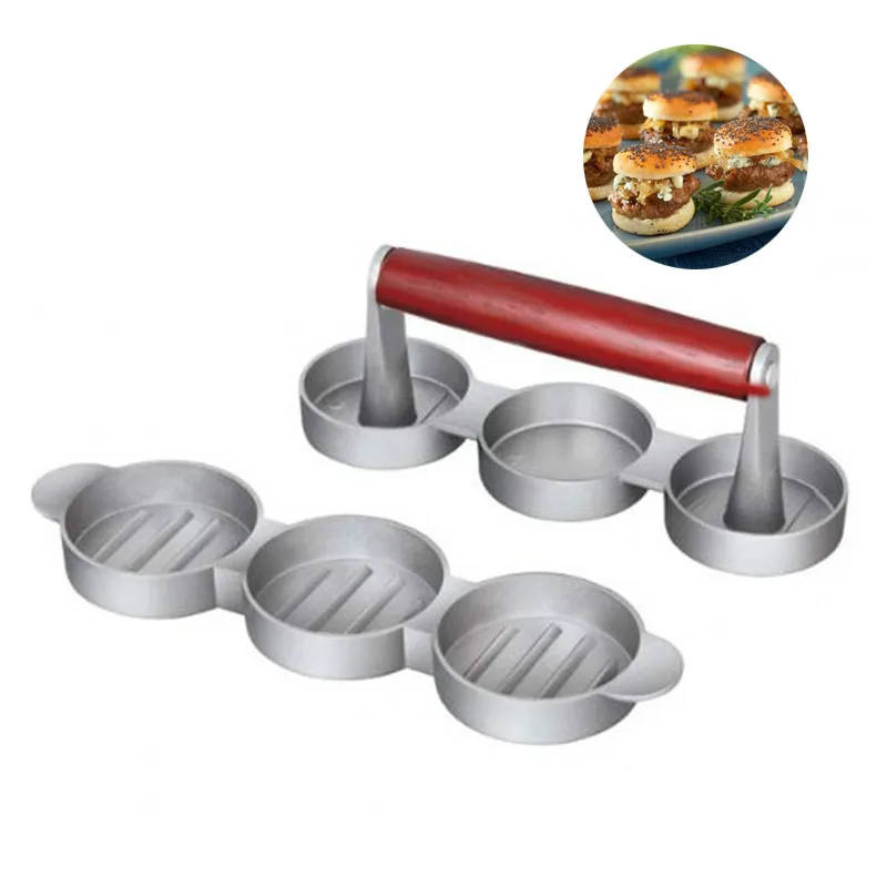 Тройной мини гамбургер Пресс ползунок Пэтти гамбургеров гриль барбекю вечерние