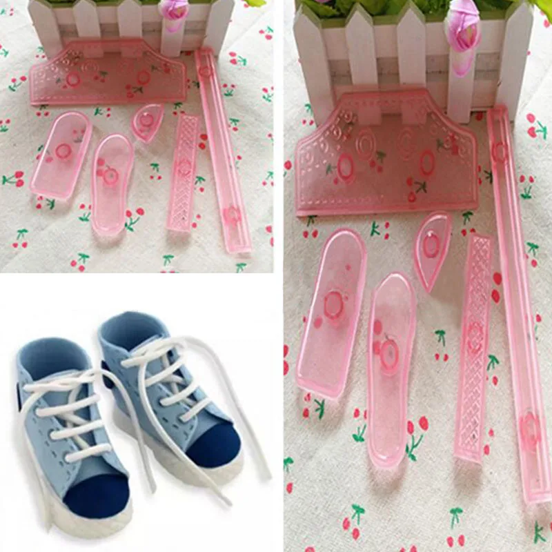 Sugar Craft 6 шт. пластиковая спортивная футбольная обувь для торта форма инструмент