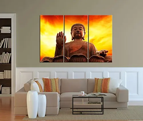 Большая статуя Будды художественная живопись на холсте современное искусство