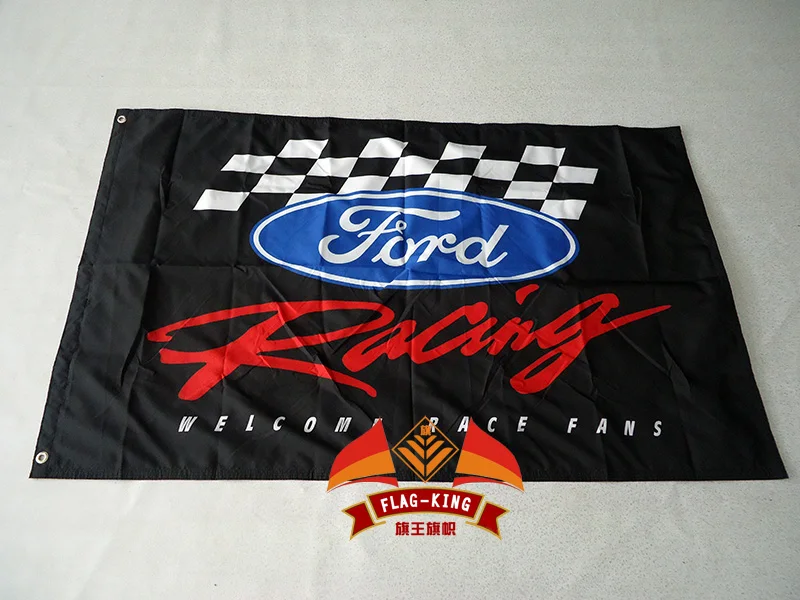Ford Racing 90*150 флаг, три слоя, двусторонняя печать, флаг хорошего качества, четыре провода сшивания