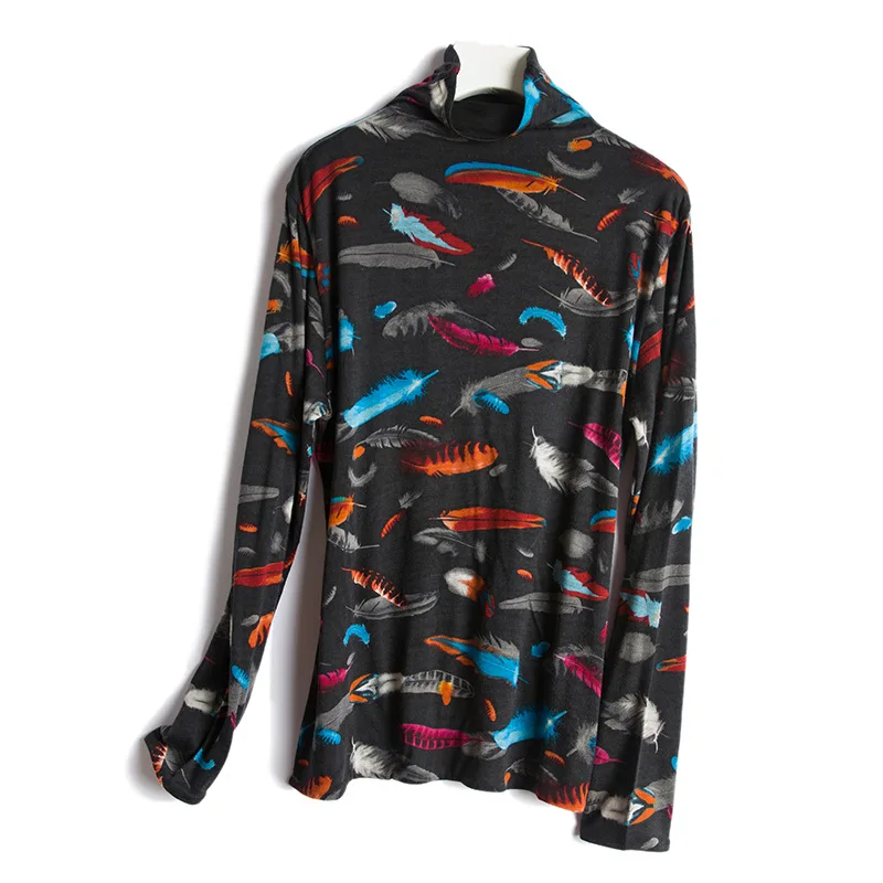 Женская шелковая кофта с длинным рукавом и высоким воротником - купить по