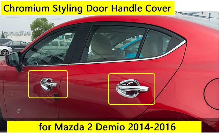 Для Mazda 2 Demio хромированная дверная ручка крышка Роскошные аксессуары без