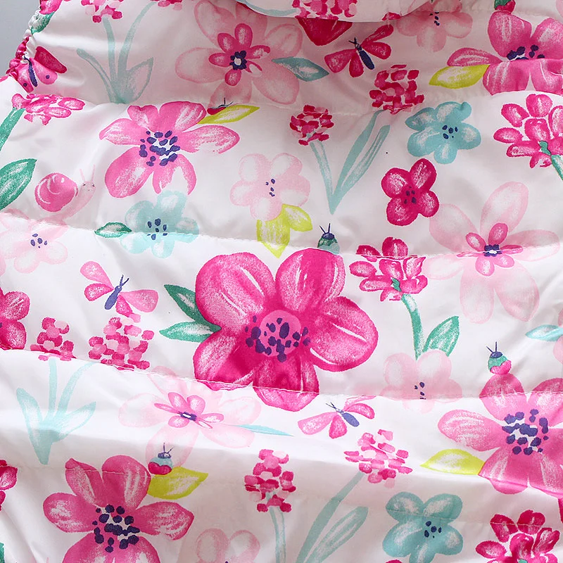 Детский жилет для девочек на осень и зиму куртка без рукавов с цветочным принтом