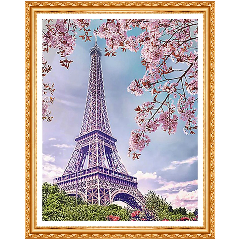 Diamond Embroidery Landscape Full Painting Paris Tower Picture of Rhinestone Bead Home Decor | Дом и сад