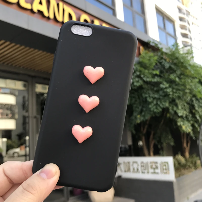 Case for Samsung galaxy S8 S7 edge S6 plus Note 8 J5 J510 J7 J710 3D pink lovely heart Cute soft TPU phone back cover |