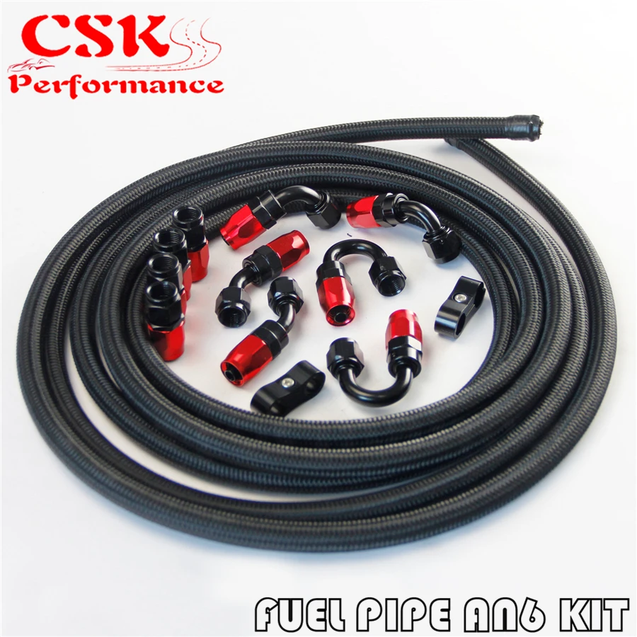 AN6 сталь/нейлоновая оплетка масляная линия/шланг + фитинг шланга конец адаптера