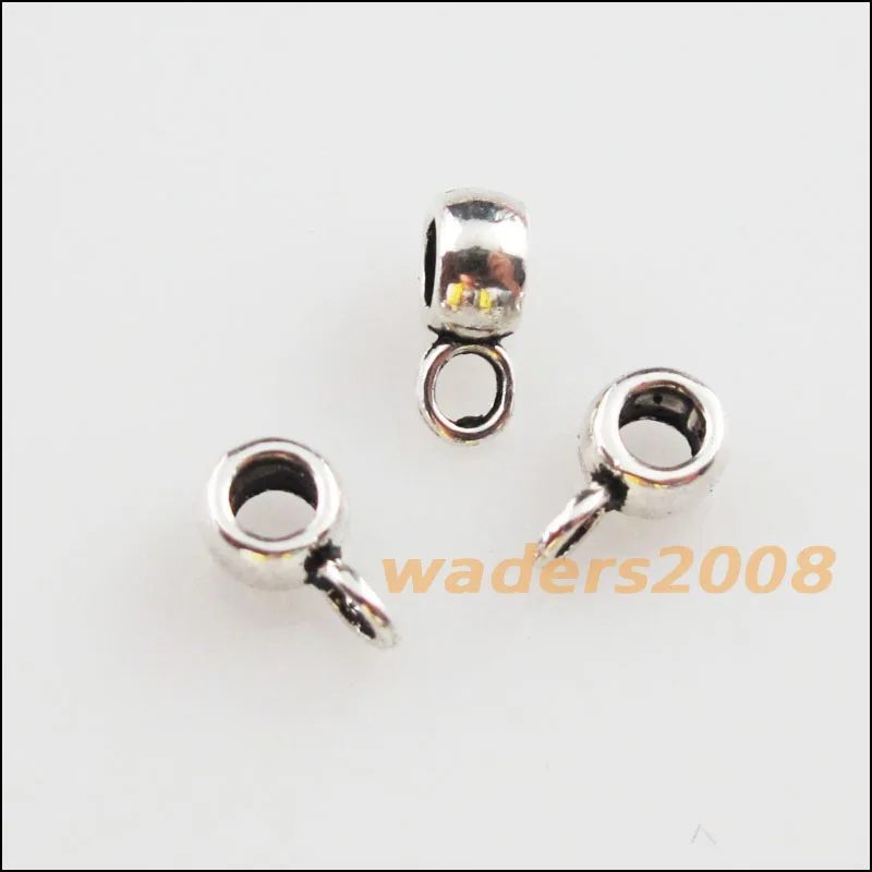 250 шт. тибетские серебряные гладкие Крошечные Подвески бусины для браслета 4x7