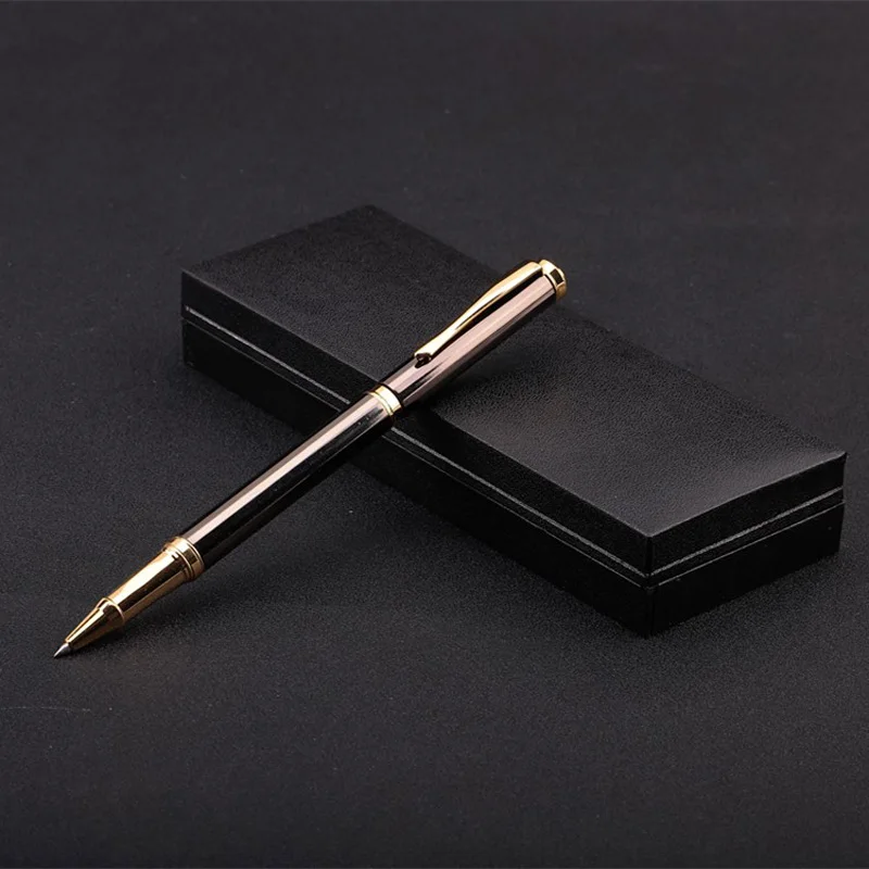 bright black 15 шт. Роскошная Шариковая ручка для бизнеса и металлическая текстура, металлическая шариковая ручка, школьная офисная ручка - Цвет: bright black