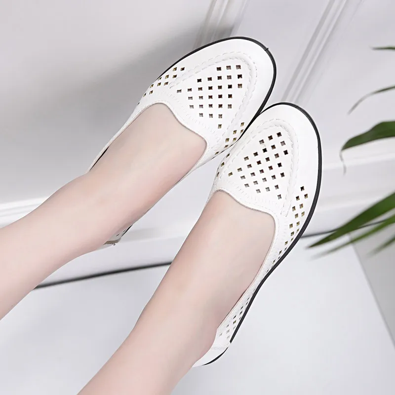 Туфли женские прогулочные удобные без застежки плоская подошва обувь для мам