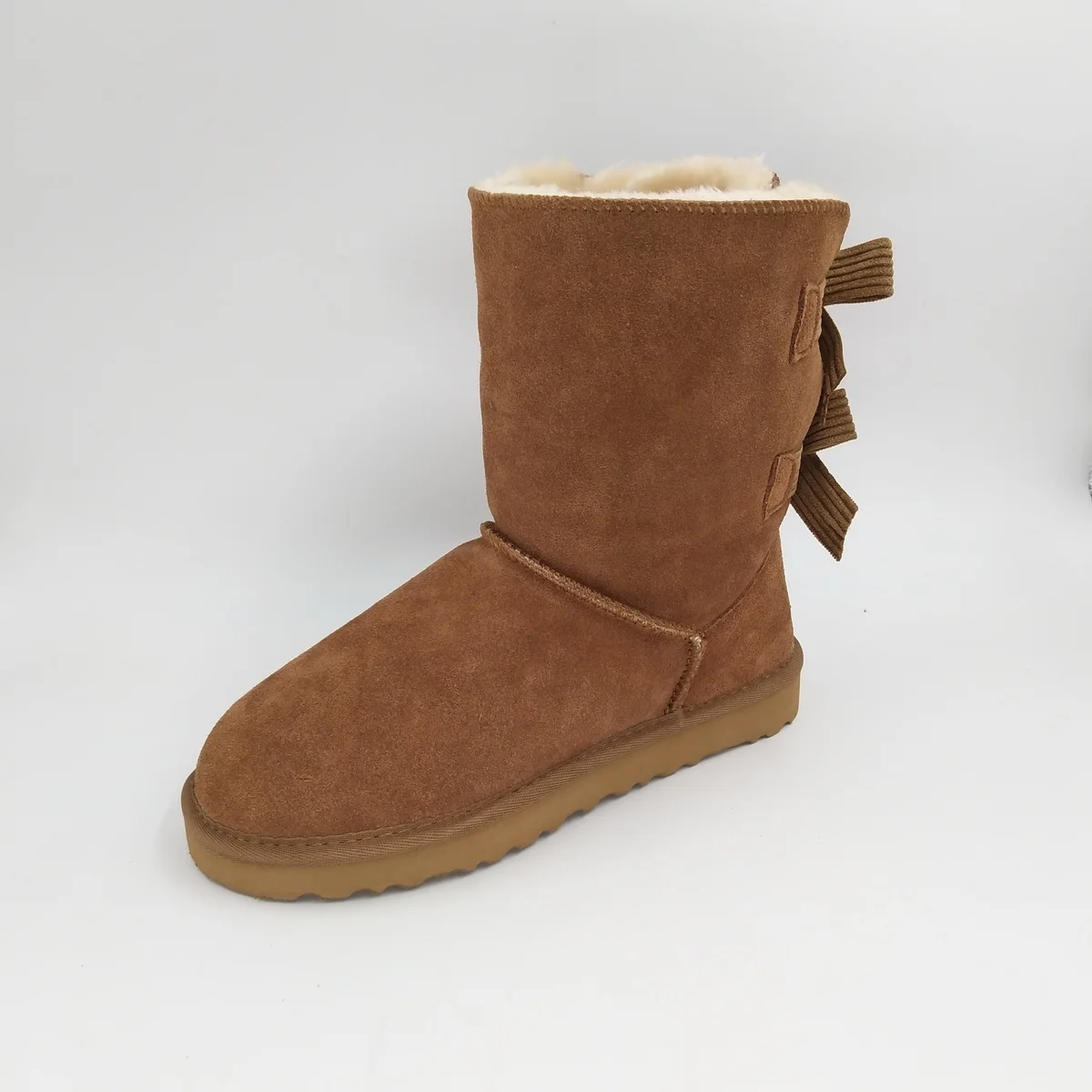 DAGNINO Горячая леди бренд Австралия два банты короткие botas Высокое качество Женская обувь зимние теплые пояса из натуральной кожи с бантиком