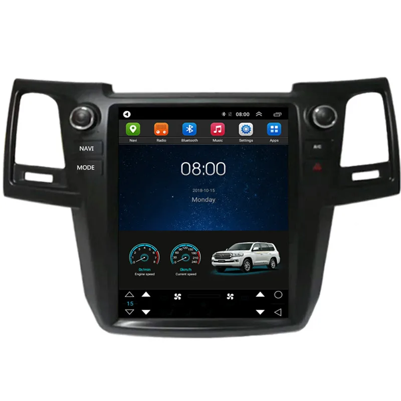 12," Tesla вертикальный Android автомобильный мультимедийный Стерео DVD gps навигатор для Toyota Fortuner 2008 2009 2010 2011 2012 2013