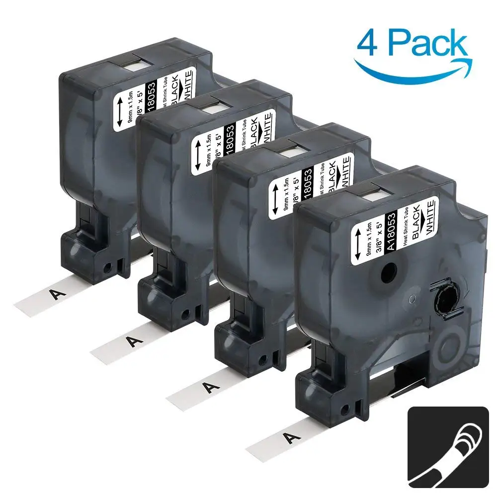 4 шт. термоусадочные трубки Rhino 18053 3/8 &quot9 мм * 1 5 м совместимые с DYMO LabelWriter и 4200