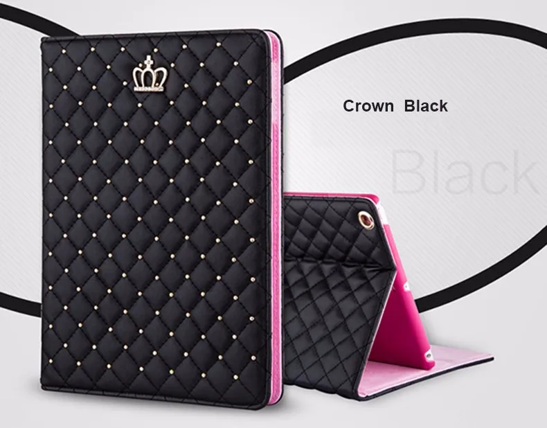 

9.7'' Luxury PU Tablet Coque For iPad Air 2 Air 1 Case Flip Crown Luxury Stand Protective Cover for iPad Air 1 Air 2 Case Stand