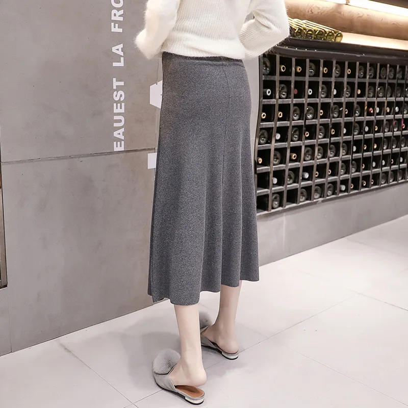 Платье для беременных юбка осень зима 2019 Новая модная длинная трикотажная женщин