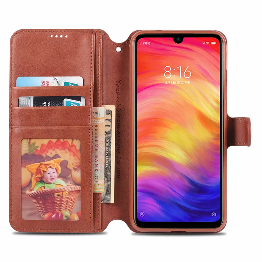 Чехол-книжка AZNS из натуральной кожи для Xiaomi Redmi Note 7, 6, 6A, 6Pro, Note 8, 5 Plus, роскошный Слот для карт, Магнитный кошелек с застежкой, чехол для телефона