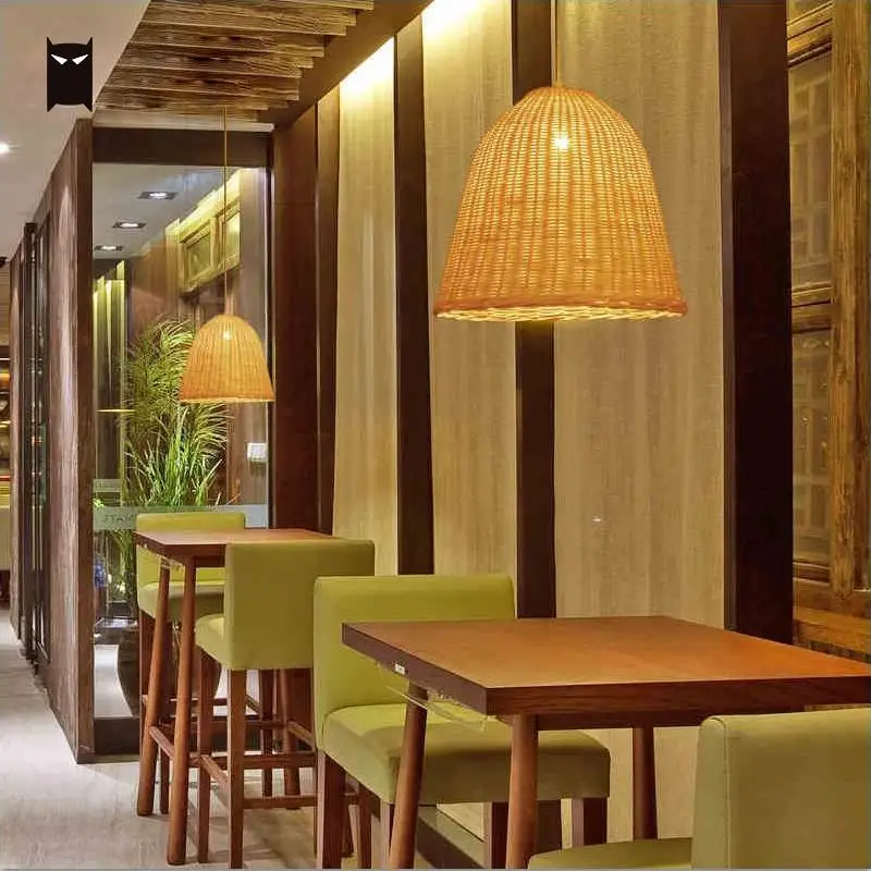 Плетеная корзина из ротанга ручной работы абажур подвесной светильник