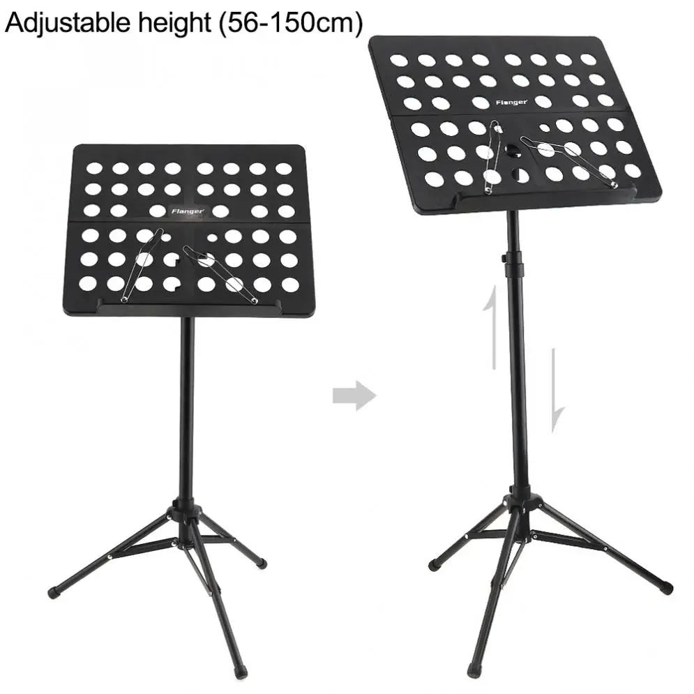 Flanger Folding Lightweight Music Stand Sheet Aluminum Alloy Tripod Stand Holder Height Adjustable with Carrying Cotton Bag