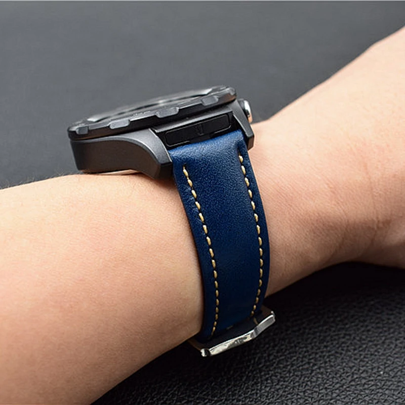 Ремешок из натуральной кожи для Samsung S3 Classic Froniter Gear S2 спортивный браслет Huawei Watch 2