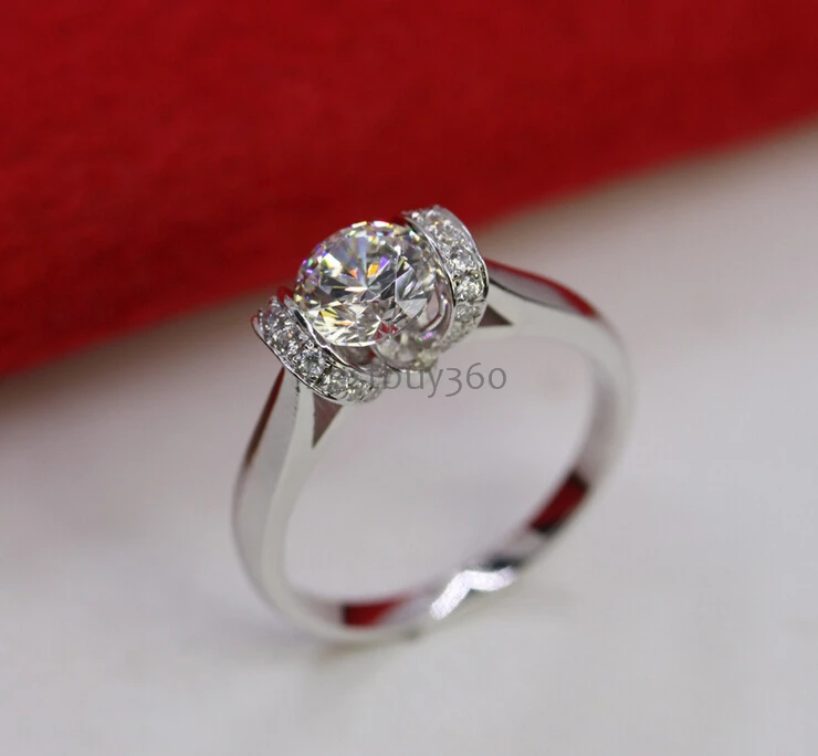 Pure Silver 1 Carat 925 Sona Mariage S925 Ring Nupcial De Mariee Casamento Boda Diamante Anel Aneis Anillo Anneau (JSA) | Украшения и