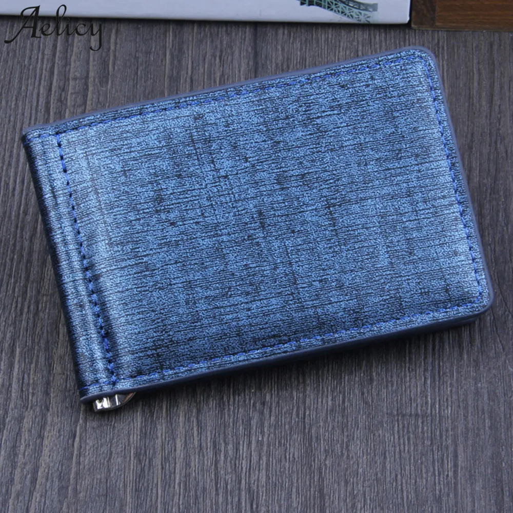 Мужской складной деловой кожаный бумажник Aelicy короткий кошелек с карманами для