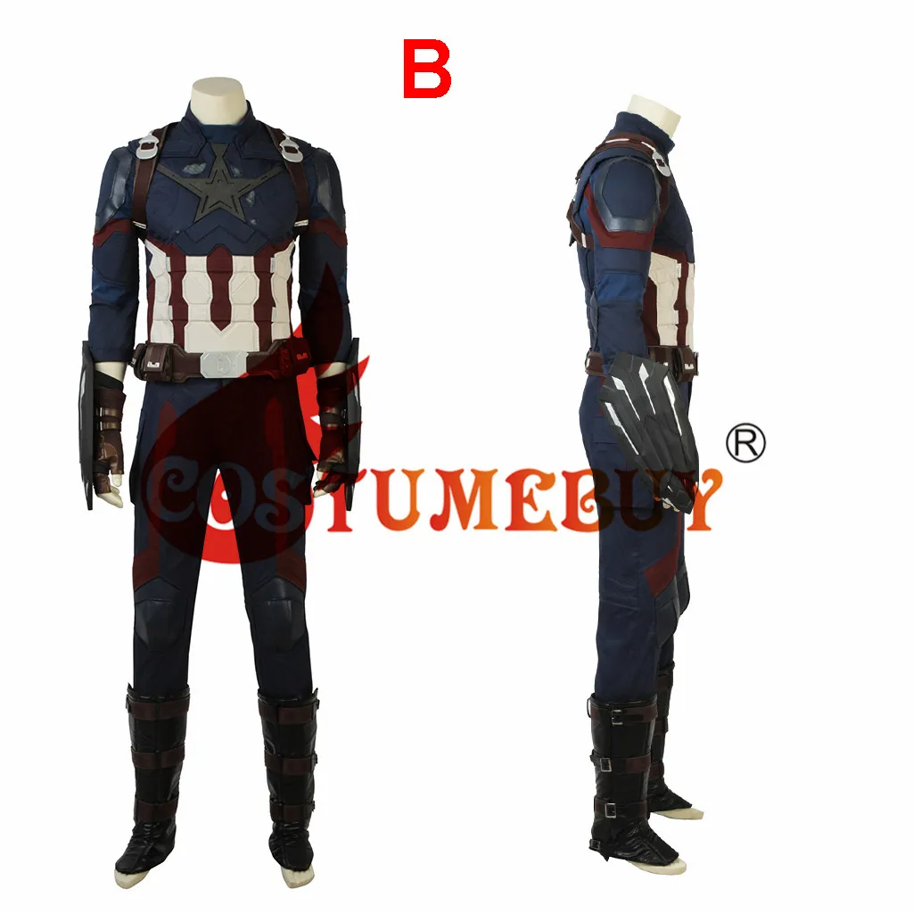 CostumeBuy Мстители Бесконечная война Капитан Америка Косплэй взрослый костюм Мстители 3 Стив костюм Роджерс костюм L920