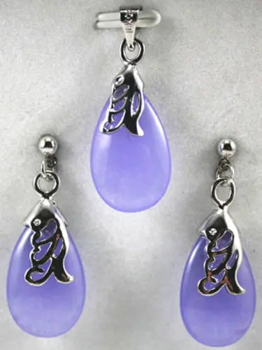 Beautiful Charm oval green blue purple yellow red stone earring pendant set | Украшения и аксессуары