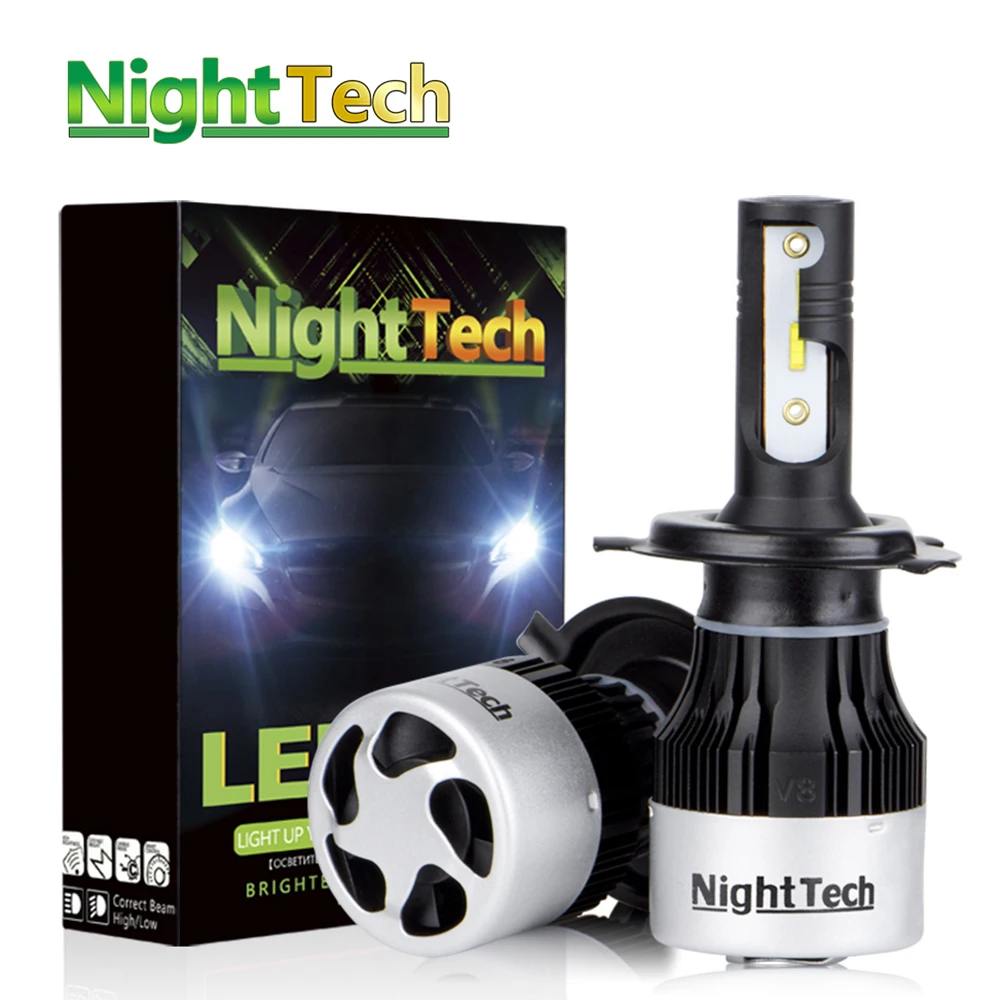 Автомобильная светодиодная фара NightTech 2 шт. V8 CSP светильник H4/H1/H3/7/11/9005
