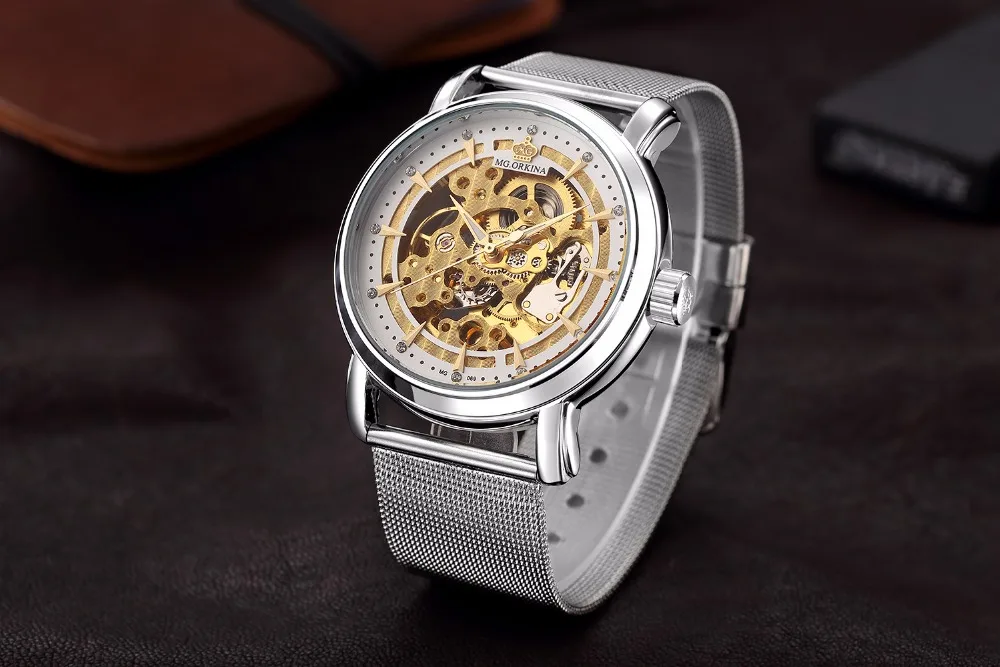 Orkina мужской роскошный бренд часов Скелетон часы автоматические механические