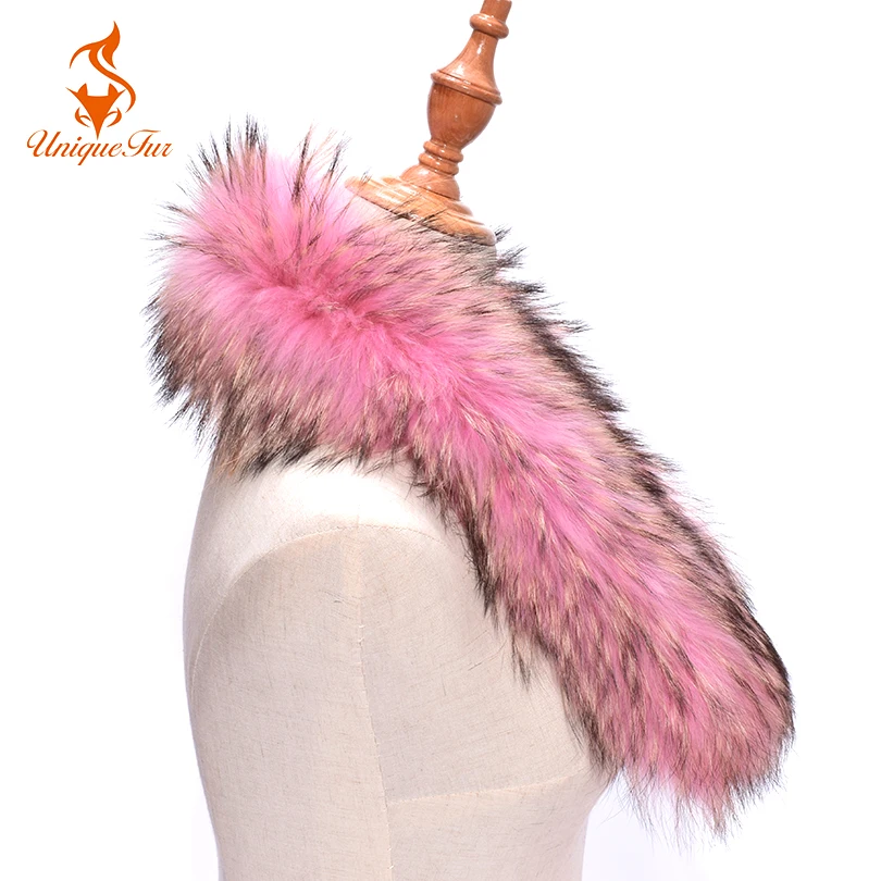 2017 реальные меховой воротник из натуральной енота Мех животных шарф Лидер продаж