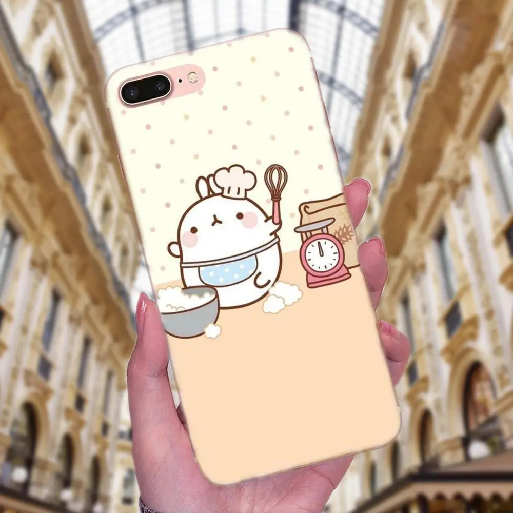 Симпатичная кавайная коробка картофель и кролики Molang для Samsung Galaxy Note 5 8 9 S3 S4 S5 S6 S7 S8
