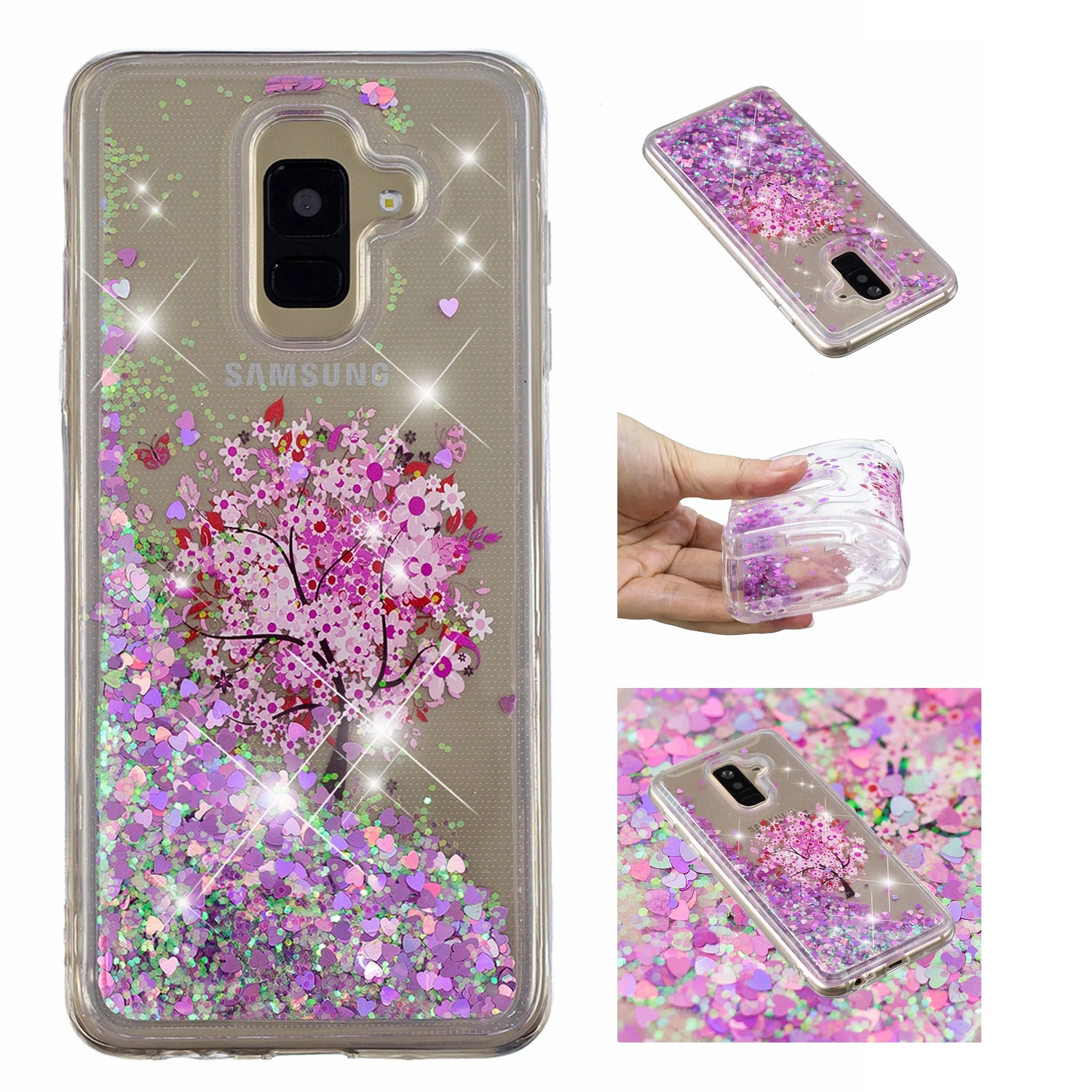 Чехол-бампер для Samsung Galaxy A6 Plus A605 с динамическим жидким блеском SM A605S A605F A605FN A605G