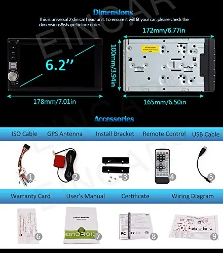 Rear Camera+Android 6.0 2 DIN Head Unit In console Car DVD GPS navigation WIFI FM Radio Receiver Android supports 3G/4G OBD2 | Автомобили