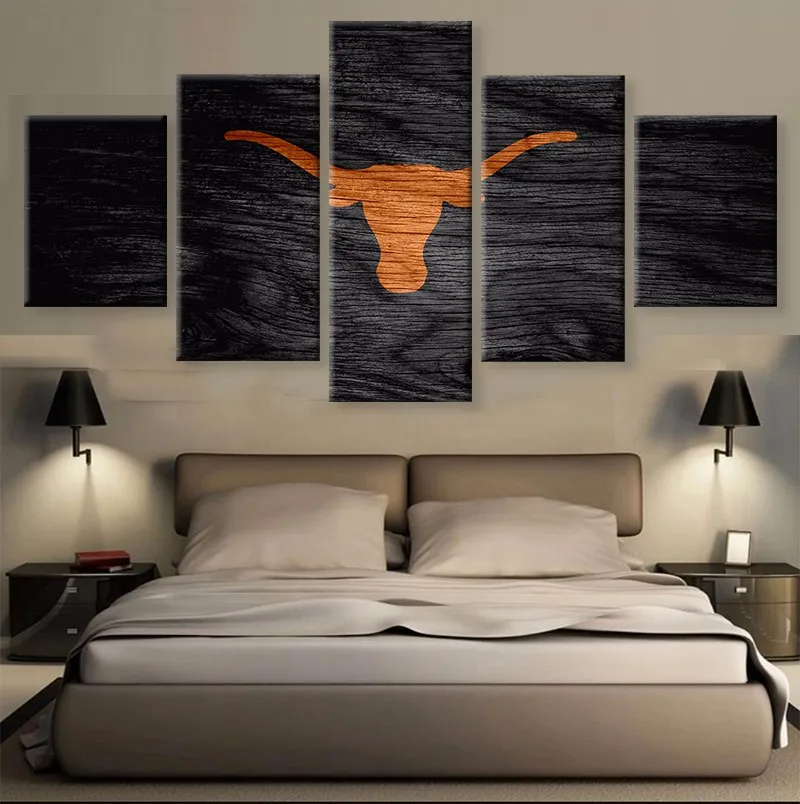 

HD print 5 pcs Canvas art Texas Longhorns Football Sport painting on canvas modern home decor Wall Art painting Picture /PT0706
