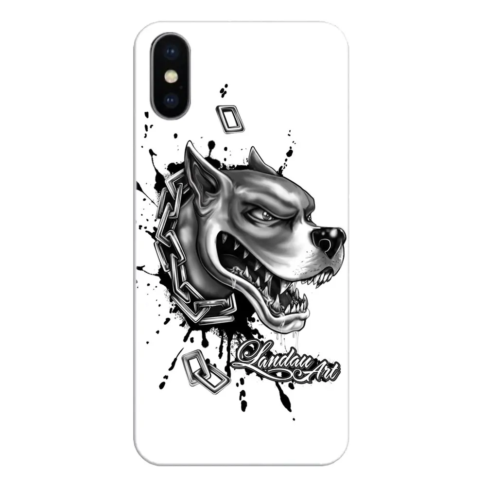Для iPod Touch iPhone 4 4S 5 5S 5C SE 6 6S 7 8 X XR XS Plus MAX Pit Bull Dog Pitbull картина со щенками животных
