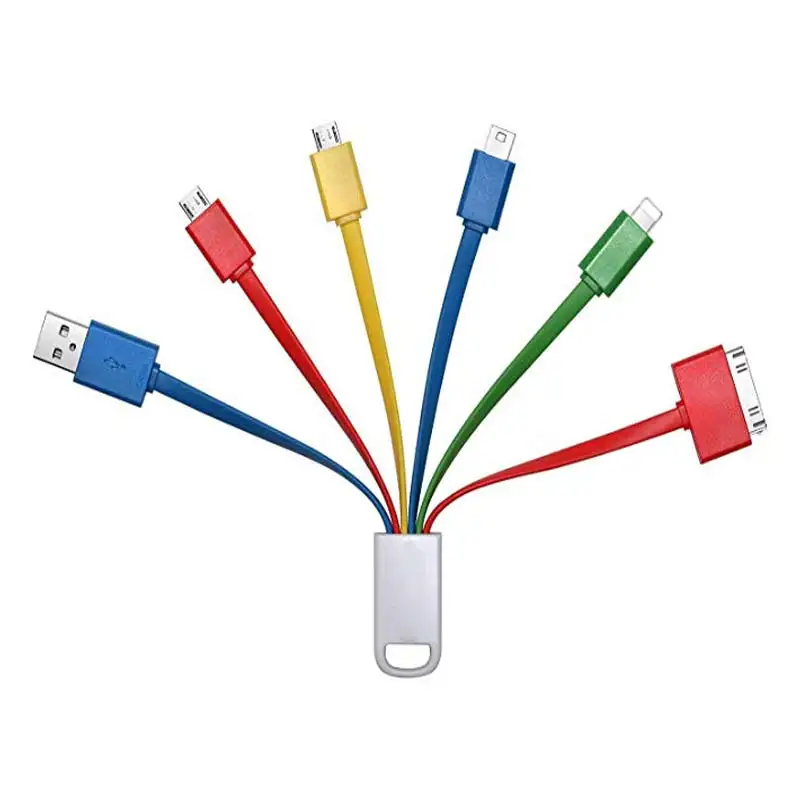 Только зарядка Chafon 6 в 1 мульти usb зарядный кабель с микро, мини-usb портами кабель(цветной