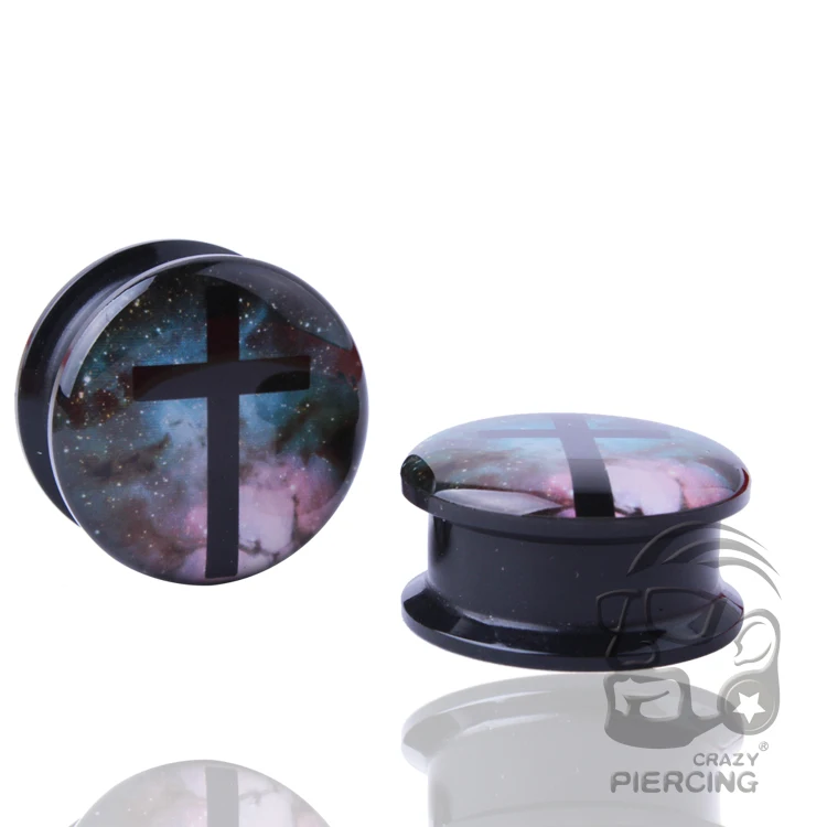 Крестообразный туннельный ушной Калибр ювелирные изделия с расширителем для