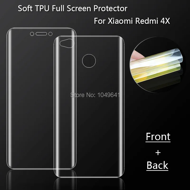 Полное покрытие Экран протектор для Xiaomi Redmi 4X Мягкие TPU Плёнки 5 дюймов