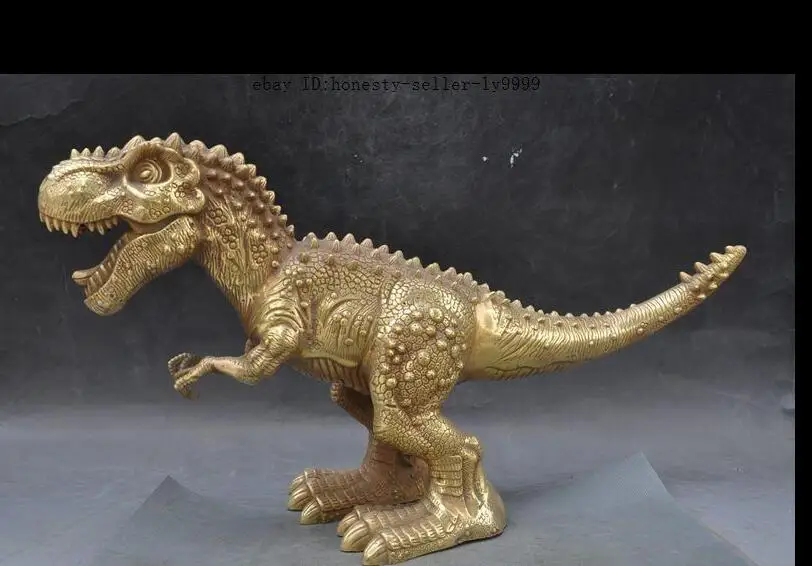 6710546 + 18 &quotкитай латунь Миру Юрского животных Динозавра Tyrannosaurus Rex Статуя