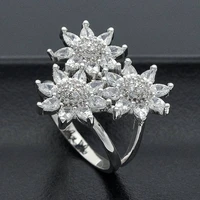 famous flower aaa cz engagement wedding party rings for women jewelry best friend gift