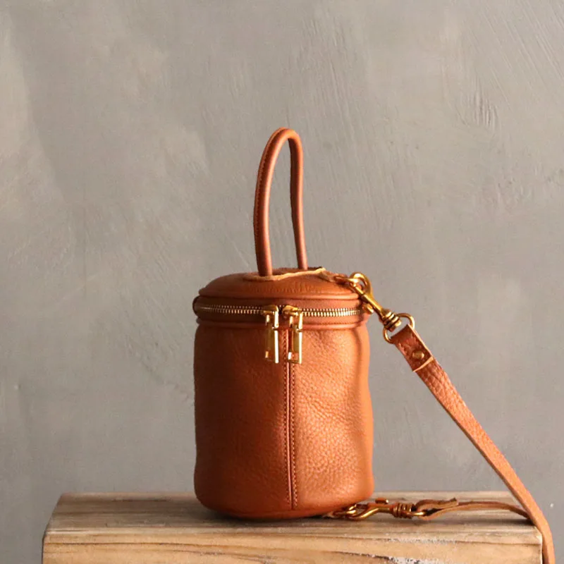 WOONAM полностью ручная работа сумка из натуральной телячьей кожи мини ведро на