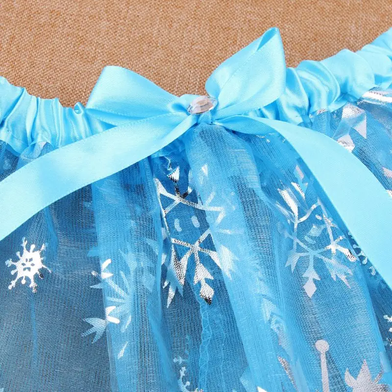 

Toddler Kid Girl Ballet Dance Bowknot Tutu Skirt Glitter Metallic Snowflake Coating Multi Layer Party Tulle Pettiskirt 2-9T