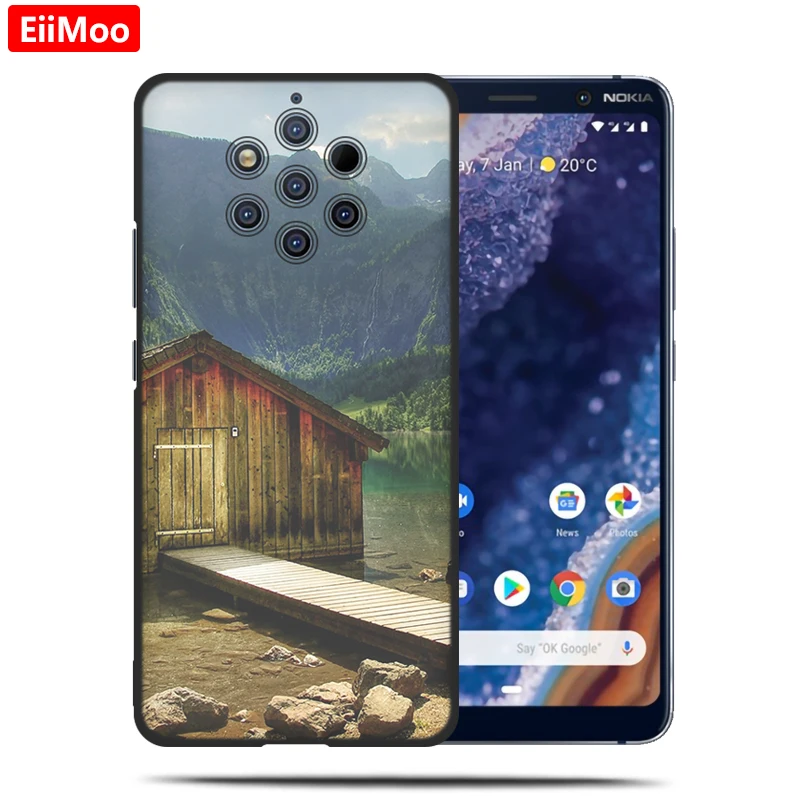 Силиконовые чехлы EiiMoo для Nokia 9 PureView Модный мягкий чехол из ТПУ с пейзажным