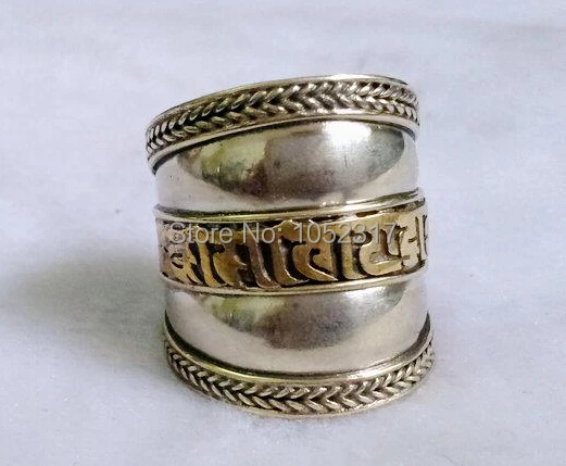 5 шт./лот распродажа Классические тибетские серебряные резные Буддизм Ом Мани