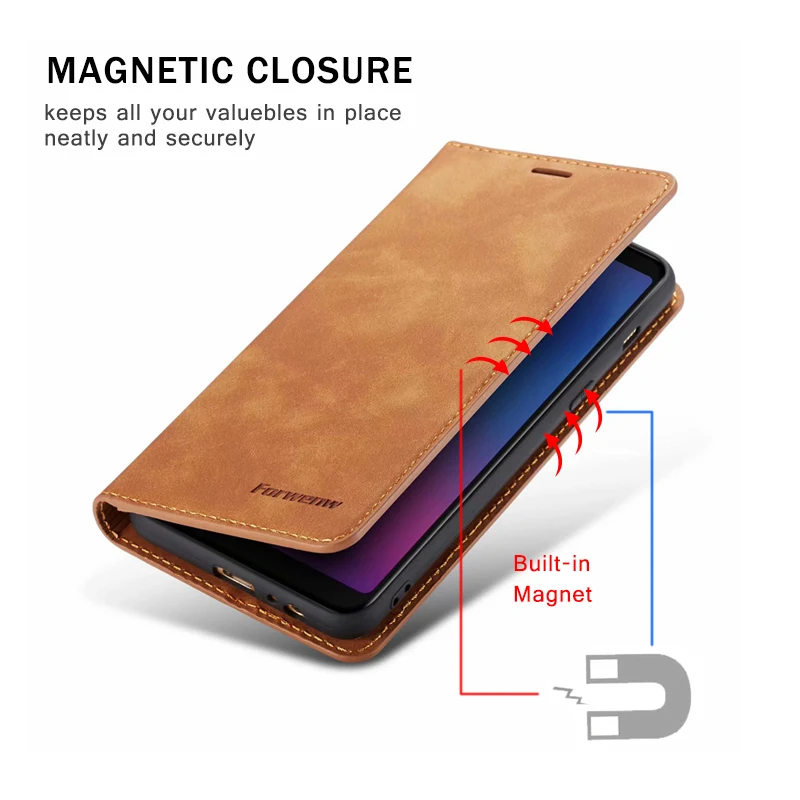 Кожаный чехол с откидной крышкой для samsung Galaxy S10E S10 5G S9 S8 J4 J6 плюс A40 A50 A60 A70 A30 Note 9 A7 A8
