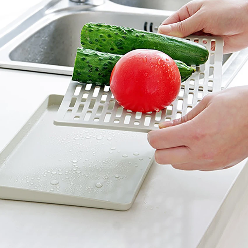Cup Storage Trays Kitchen Organizer Double Layer Dish Tray Drainer Multi-functional Drying Rack for Fruit Vegetable Household | Дом и сад